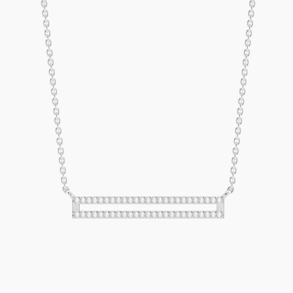 NEW ELLA STEIN women's set the bar pendant necklace in silver plated